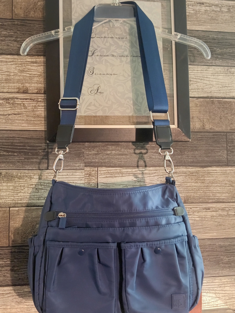 Navy Crossbody Messenger Bag with Adjustable Strap